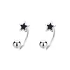 Brincos de estrela de pentagrama com fecho de torção parafusado femininos 925 prata de lei design de nicho esmalte epóxi brincos da moda joia de rosca