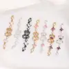 Cadena Media de Mariposa Chapada en Oro de 14K que Conserva el Color, Zirconia, Pulsera de Perlas y Cristales Hecha a Mano para DIY, Accesorios de Joyería de Cadena de Perlas
