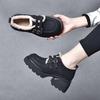 Zapatos de suela gruesa forrados de vellón para mujer otoño e invierno 2023 Nuevo estilo coreano casual zapatos acolchados de algodón para mujer con cordones plataforma plataforma plataforma plataforma mocasines