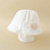Sombrero de Bebé Primavera y Verano Delgado Protección Solar Bebé Niña Encaje Princesa Lindo Súper Lindo Recortado Sombrero Cubo con Ala Grande