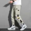 Macacão Calça com Botas Martins Primavera e Outono Macacão Masculino Marca da Moda plus size Solto Punho Elástico Funcional Duffy Shuai Super Fogo Quebra
