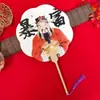 Abanico de Papel Caligrafía y Pintura Creativo del Dios de la Riqueza, Nuevo Estilo Chino, Tendencia Nacional, Abanico Clásico, Atmósfera Propicia y Festiva, Abanico Cultural para Tomar Fotos y Registrarse