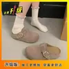 Zapatos de mujer antideslizantes para meter el pie, que aumentan la altura, nuevo modelo de primavera 2026, pantuflas cerradas estilo Birkenstock de suela gruesa para mujer, adecuadas para usar al aire libre, estilo de nicho