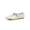 Zapatos de abuela super suaves de piel de oveja 2026 otoño plisados Mary Jane zapatos pequeños de cuero punta redonda plana piel genuina suela blanda zapatos de mujer talla 42