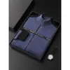 Suéter de Cachemira 100% de Cuello Medio Cardigan para Hombre Suéter con Cremallera Ropa Exterior Engrosada Otoño e Invierno Cachemira Amigable con la Piel Combinación de Colores de Moda