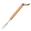 Conjunto de Churrasco de 16 Peças com Cabo de Madeira Pequeno Garfo de Aço Inoxidável Pá Ferramenta para Churrasco Combinação Estilo Churrasco Camping Acessórios para Churrasco