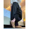 Calças Finas de Verão para Mulheres, Tamanho Petite, Estilo Old Money Fluido, Calças de Perna Larga de Seda Gelada, Calças Brancas Curvas Plus Size