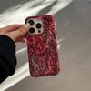 Capa de celular avançada com estampa de leopardo vermelho rosa coreana Apple 16promax iPhone15 Personalidade 14 Rígido 13 Criativo
