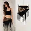 Bufanda Triangular con Flecos e Hilos Brillantes, Diseño de Nicho Multifuncional de Verano, Cinturón Decorativo de Alta Gama, Accesorio para Superponer