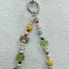 Cadena para Teléfono Oso Trébol de Cuatro Hojas Verde Hecha a Mano con Cuentas Lanyard Estilo Ins para Niña Decoración con Colgante Lindo
