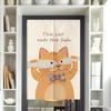 Nova cortina de porta decorativa de gato laranja cortina de partição de banheiro quarto haste telescópica sem furos tecido de cortina feia cortina de porta meia cortina