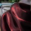 Tejido de satén de seda con glaseado de color rojo vino, degradado, pantalones falda cara de caballo Hanfu, tejido para vestido de novia, transpirable, amigable con la piel, brillo brillante
