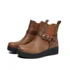 Nuevas Botas Cortas Martin Vintage de Gran Tamaño Estilo Europeo y Americano con Hebilla, Tacón Medio, Efecto Adelgazante, Tacón Grueso, Botas de Suela Gruesa, Botas Versátiles para Mujer