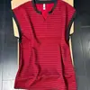 Chaleco de punto sin mangas con diseño de rayas finas casual de nicho con cuello en V para hombre, top tipo jersey retro americano holgado