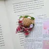 Lindo Pasador de Sombrero de Paja con Lazo, Estilo Dulce para Niñas, Pasador para Flequillo, Estilo Bosque, Alto Valor Estético, Accesorio para el Cabello Versátil
