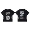 26Fw Nuevo Estilo Callejero Europeo y Americano Estilo Desgastado Manga Corta Holgado Casual Moderno Camisetas de Manga Corta para Hombre y Mujer