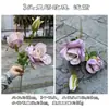 Fabricante de Flores Artificiais de Rosa para Exportação, Rosa Manta de 3 Cabeças, Decoração de Corredor de Casamento Branco, Flores Artificiais para Decoração de Casa Atacado