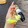 Llavero Creativo de Sanrio de Té de Burbujas con Cuentas Infundidas en Aceite, Botella Linda de Arena Líquida de Dibujos Animados, Colgante para Bolso de Niña Regalo