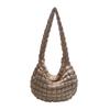 Bolsa Nuvem Plissada Estilo Coreano para Menina Transfronteiriça Nova Casual Versátil Bolha Grande Capacidade Comutadora Transversal