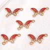 Empresa Comercial retro personalizado aleación cinco diamantes mariposa rojo conector doble colgante accesorios de joyería DIY accesorios para pulsera collar