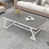 Mesa de centro de pizarra estilo italiano para salas de estar pequeñas, mesa floral nórdica, mesa de té rectangular de mármol simple y lujosa