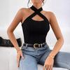 2024 Primavera e Verão Novo Amazon AliExpress Cross-border Especial para Neck Sleeveless Sanding Pit Knitted Vest