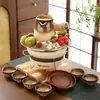 Tetera para Preparar Té para Uso Doméstico, Maceta Cerámica Moderna de Interior para Preparar Té, Tetera Individual para Té de Leche Tostado Yunnan, Tetera con Asa Lateral No Caliente
