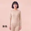 Conjunto de ropa interior térmica personalizado, ropa que realza la belleza, conjunto ligero de top y pantalón para mujer de otoño e invierno con cuello redondo, venta al por mayor de fábrica