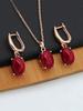 Meiyu Moda Transfronteriza Bohemia Retro Versátil Pendientes Colgantes y Collar Turquesa Set de Dos Piezas Turquesa para Mujer