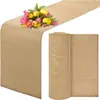 Camino de mesa de yute natural Decoración de mesa para bodas y fiestas Mantel de tela 100% lino puro vintage simple para el hogar y la cocina