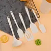 Espátula Pequeña de Silicona para Manchas Utensilios de Cocina Juego de 10 Piezas Espátula de Cocina para el Hogar Niños Juego de Cubo de Almacenamiento para Utensilios de Cocina Pequeños
