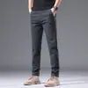 Pantalones Casuales de Algodón Puro Estilo Nuevo 2026 para Hombre, Primavera y Verano, Ajuste Delgado Recto Moderno Versátil Elásticos Largos para Hombre