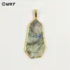 WT-P2127 Colgante de Piedra Centelleante Translúcida con Forma Geométrica Amatista Amazonita Chapado en Oro de 18k Accesorios de Joyería