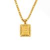 Collar Europeo y Americano Transfronterizo con Letra Hueca de Acero Inoxidable para Mujer, Chapado en Oro de 18K, No se Desvanece, Colgante de Alta Gama, Venta al por Mayor en Stock