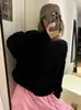 Suéter de punto grueso de cuello redondo, estilo retro coreano casual holgado con trenzas, jersey de nicho para otoño e invierno