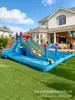 Castelo Inflável Infantil, Pequeno Escorregador Aquático para Casa, Trampolim, Combinação de Piscina de Bolinhas Oceânicas, Playground Externo, Área de Brincadeiras Castelo Travesso