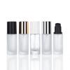 En stock 30ml botella transparente de base líquida aislante BB Bomba de presión corrector botella cilíndrica de loción botella de vidrio botella de crema solar