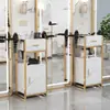 Gabinete de Herramientas para Barbería, Estación con Espejo para Salón de Peluquería, Gabinete para Cortar el Cabello, Carrito para Salón de Belleza, Estante de Almacenamiento para Secador de Pelo Dedicado para Salón de Peluquería