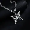 Collar Colgante de Mariposa Transfronterizo para Hombres, Acero de Titanio, No se Desvanece, Gama Alta, Moderno, Versátil, Joyería, Accesorios de Moda para Mujeres