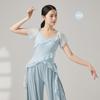 Ropa de Danza Clásica Tops de Manga Corta con Volantes Danza China Danza Moderna Práctica Body Ropa de Verano