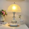 Luminária de mesa de cristal de luxo leve de alta qualidade para mesa de cabeceira, quarto sofisticado, casamento, luz noturna de ambiente para quarto principal de longa duração