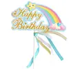 Nuevo Inserto para Pastel Decoración para Hornear Arcoíris de Siete Colores Cinta Tricolor Inserto Decorativo para Pastel de Cumpleaños Enchufe