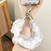 Lanyard de malla transparente para teléfono estilo coreano, correa de muñeca con doble hebilla, cordón de seguridad tejido anti-pérdida, cadena para teléfono estilo ins