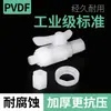 Conector de Manguera Resistente a Ácidos Fuertes para Válvula de Bola de PVDF, Conector de Compresión, Conector Recto Roscado de PVDF