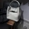 Bolso Sencillo de Cuero Tipo Cubo con Patrón de Lichi, Bolso Tote Pequeño para Mujer, Nuevo Estilo 2026, Bolso Tipo Cesta de Mercado, Bolso de Hombro y Cruzado