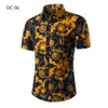 Comércio exterior plus size verão masculino nova camisa masculina de manga curta camisa estampada masculina verão nova camisa DC06