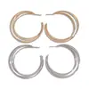 Pendientes Geométricos Metálicos de Múltiples Capas en Forma de C Transfronterizos Europeos y Americanos, Pendientes Simples, Elegantes, Versátiles y de Alta Gama