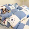 Juego de ropa de cama de cuatro piezas de algodón puro, juego de tres piezas totalmente de algodón para dormitorios de estudiantes, sábana individual y funda de edredón para uso doméstico