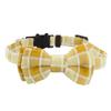 Collar para Mascota Campana Lazo Tela Británica Pier Cuello Gato con Cabeza de Gato Hebilla de Seguridad Collar Gato Perro