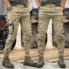 Calça de Trabalho Transfronteiriça Estilo Americano para Homens, Calça Casual Tática Funcional para Exterior de Perna Reta, Calça Jogger Masculina